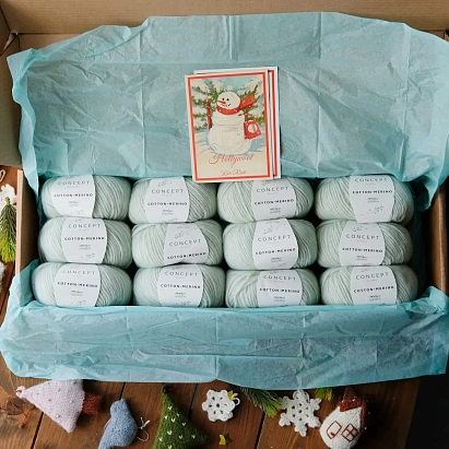 Набор для вязания "Кардиган Четыре сезона" (размер М) Снежная мята