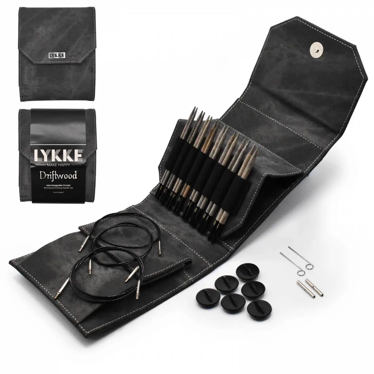 Набор съемных спиц STARTER 12 см 8 пар Driftwood Grey Lykke