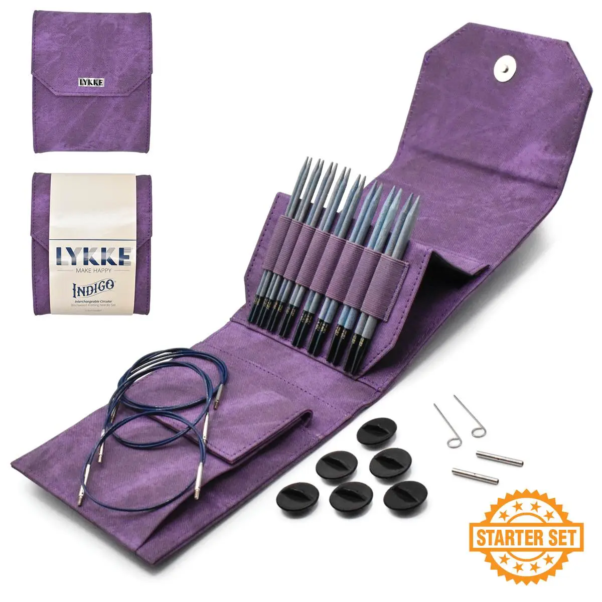 Набор съемных спиц STARTER 12 см 8 пар Indigo Violet Lykke