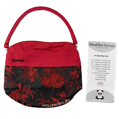 Набор гибких носочных спиц Steel Flyer 8'' HiyaHiya (красно-черный)