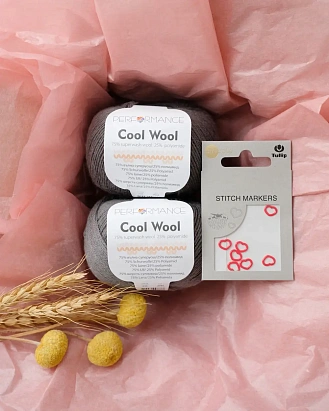 Набор для вязания "Носки Simple" Средне-серый