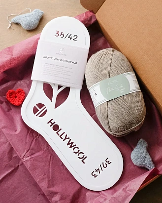 Набор для вязания "Носки  Calzini" Серо-бежевый