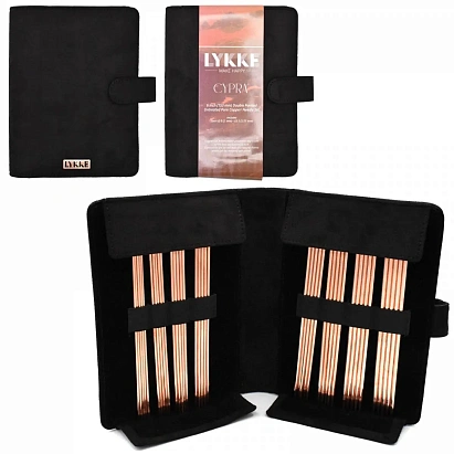 Набор чулочных медных спиц 15 см от 2.00 мм до 3.75 мм Cypra Black Lykke