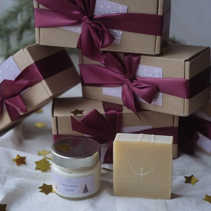 Подарочный набор Мыло с ланолином + Свеча