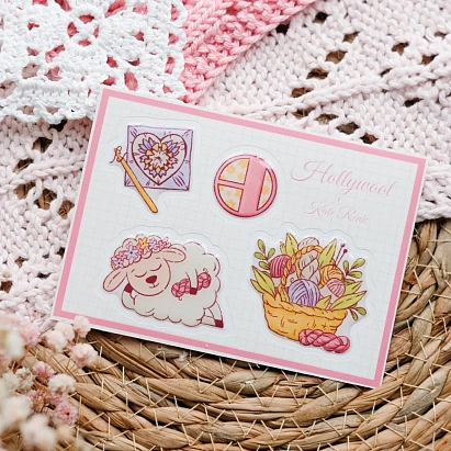 Набор наклеек объемный Hollywool и Катя Ринк "Весенняя коллекция"