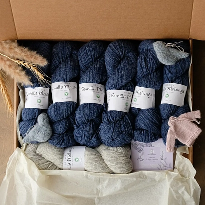 Набор для вязания "Лопапейса Самоцветы” Джинс (размер M-L)