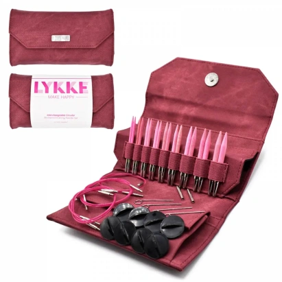 Набор укороченных съемных спиц 7 см 9 пар Blush Crimson Lykke