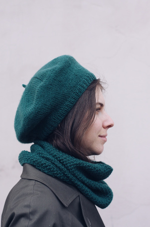 Комплект берет + снуд Easy (хвойный) - купить на Hollywool.ru