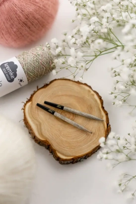 Набор укороченных съемных спиц 7 см 9 пар Driftwood Grey Lykke - купить на Hollywool.ru