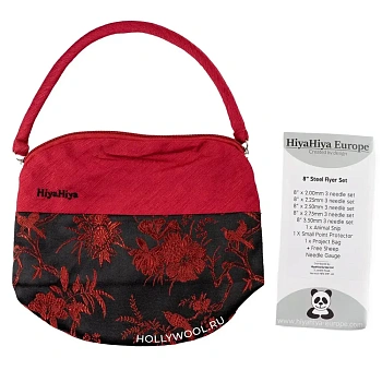 Набор гибких носочных спиц Steel Flyer 8'' HiyaHiya (красно-черный)