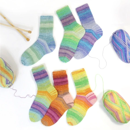 Пряжа Rellana Flotte Socke 4f. Baumwolle + Wolle Stretch Tutti Frutti - купить на Hollywool.ru