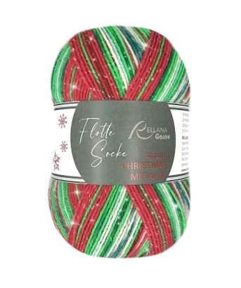 Пряжа Rellana Flotte Socke 4f. Christmas Metallic - купить на Hollywool.ru