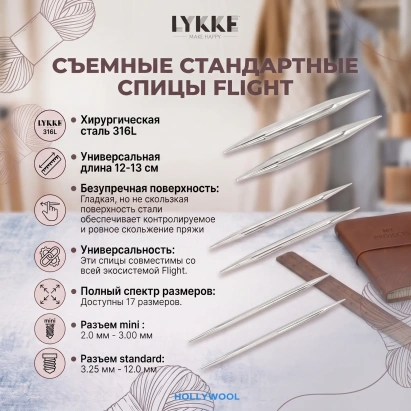 Набор съемных стандартных спиц Flight Standard Purple Lykke - купить на Hollywool.ru