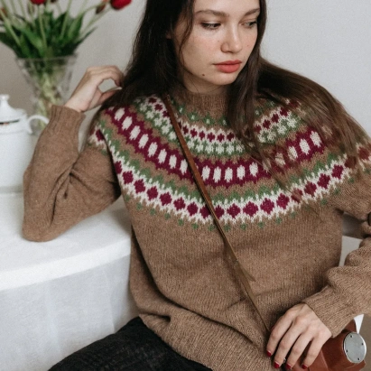 Набор для вязания "Лопапейса Снежноягодник" (размер M-L) Оливка