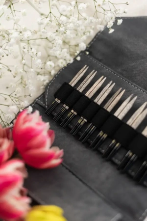 Набор укороченных съемных спиц 7 см 9 пар Driftwood Grey Lykke - купить на Hollywool.ru