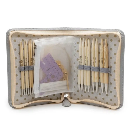 Набор съемных бамбуковых спиц "CarryC Long" 12 см. Серебро Tulip - купить на Hollywool.ru