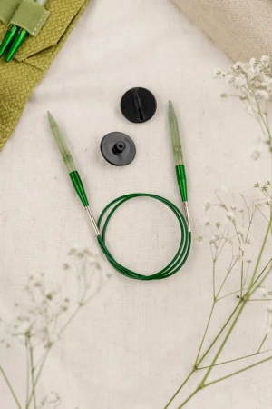 Набор укороченных съемных бамбуковых спиц 7 см 9 пар Grove Beige Lykke - купить на Hollywool.ru