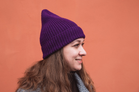 Шапка луковка (фиолетовая) - купить на Hollywool.ru