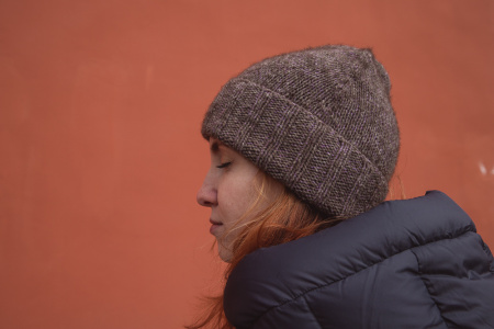 Шапка-бини Yak (с лавандовой нитью) - купить на Hollywool.ru