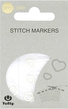Маркеры для вязания (Сердце/Белое S) Tulip