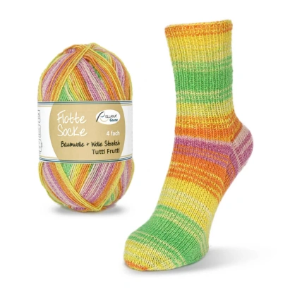Пряжа Rellana Flotte Socke 4f. Baumwolle + Wolle Stretch Tutti Frutti Пряжа Rellana Flotte Socke 4f. Baumwolle + Wolle Stretch Tutti Frutti - купить на Hollywool.ru