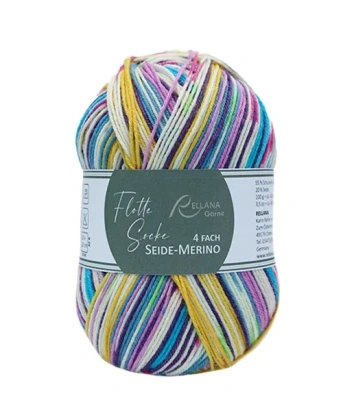 Пряжа Rellana Flotte Socke 4f. Seide-Merino Пряжа Rellana Flotte Socke 4f. Seide-Merino - купить на Hollywool.ru