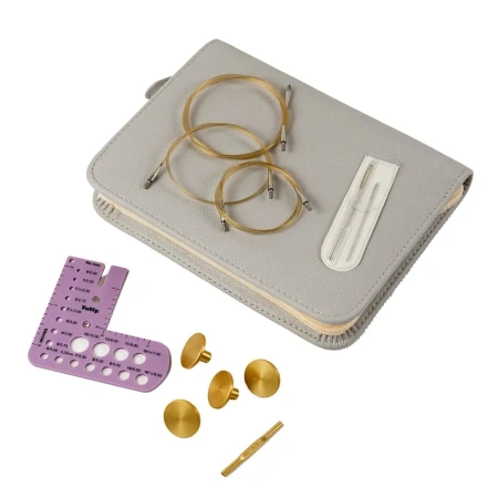 Набор съемных бамбуковых спиц "CarryC Long" 12 см. Серебро Tulip - купить на Hollywool.ru