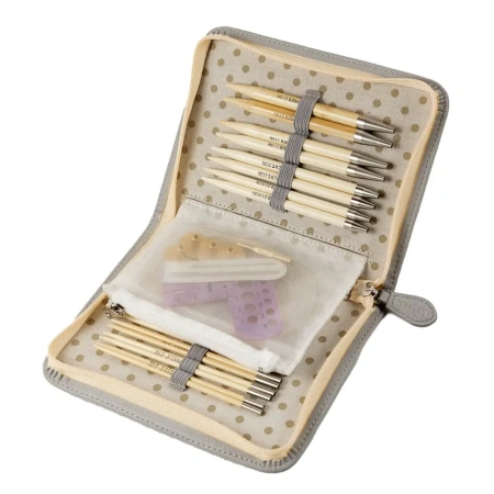 Набор съемных бамбуковых спиц "CarryC Long" 12 см. Серебро Tulip - купить на Hollywool.ru