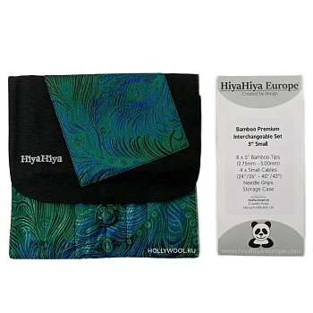 Набор съемных спиц 13 см Bamboo Premium Interchangeable HiyaHiya (павлин)