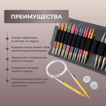 Набор съемных спиц 12 см 12 пар Colour Grey Lykke - купить на Hollywool.ru