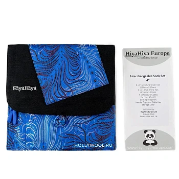 Набор ультратонких съемных спиц 10 и 13 см (Sock) HiyaHiya (синий) Набор ультратонких съемных спиц 10 и 13 см (Sock) HiyaHiya (синий)