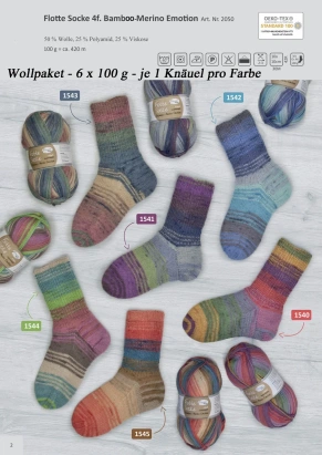 Пряжа Rellana Flotte Socke 4f. Bambus Merino Emotion Пряжа Rellana Flotte Socke 4f. Bambus Merino Emotion - купить на Hollywool.ru
