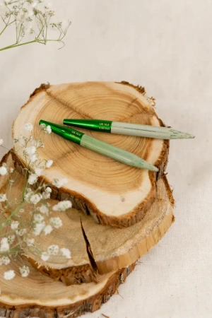 Набор укороченных съемных бамбуковых спиц 7 см 9 пар Grove Beige Lykke - купить на Hollywool.ru